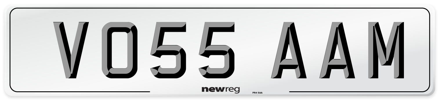 VO55 AAM Number Plate from New Reg